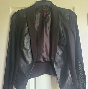 Material Girl Faux Leather Blazer Size Small